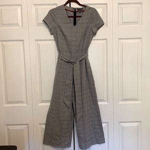 Plaid Jumpsuit - Black, white & red